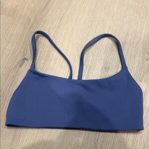 lululemon athletica Blue Ribbed Strappy Sports Bra